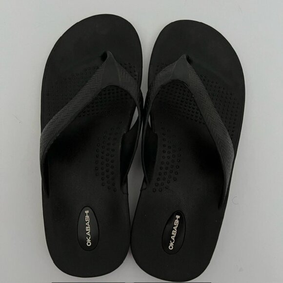 OKABASHI Mens Flip Flops, Black, Size XL - Picture 3 of 7